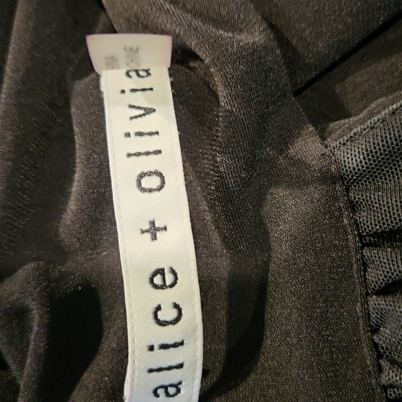 Alice + Olivia Steph Fringe Bottom Twist Front Halter Gown Evening Dress - Picture 11 of 13